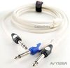6ft Kirlin 1/4" TRS Stereo Male Plug to Dual 1/4" TS Mono Male, White
