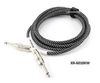 10ft Kirlin 1/4" Mono Male to Male BK/WH Woven Guitar/Bass Amp Pro Audio Cable