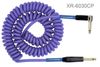 30ft Kirlin 1/4" Mono M/M Right Angle Coiled Instrument Cable, Purple