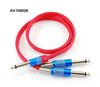 2ft CablesOnline 1/4" TS Mono Male Plug to Dual 1/4" TS Mono Male Red Y-Cable