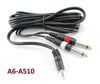 10ft 3.5mm Stereo Male to Dual 1/4" Mono Male Plug Cable