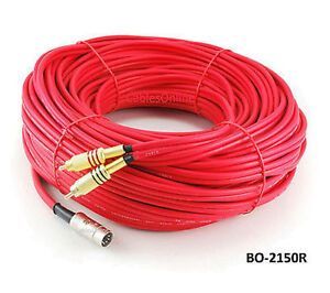 150ft 5-Pin DIN to 2-RCA Red Audio Cable