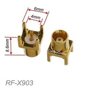 MCX Female PCB Mount 50ohm Gold-Plated Brass RF Connectors