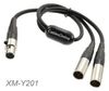 6in Mini XLR 3-Pin Female to 2 Mini XLR 3-Pin Male Lapel Mic Y-Splitter Cable