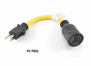 1ft Oil/Water Resistant 12/3 Twist to U-Ground Adapter Power Cable