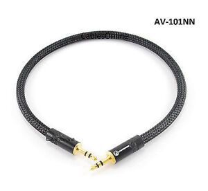 1ft Premium Pro 3.5mm (1/8") Stereo Audio Neutrik Male/Male Net Sleeve Cable