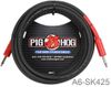 25ft 1/4" Male/Male Pig-Hog 8mm/OD 14-AWG wire Speaker Cable