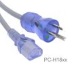 6ft Hospital Grade Green Dot 5-15P to C13 SJT 18/3 AWG Clear/Blue, Gray Power Cord