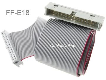 18-inch 34-Pin (2x17) 2.54mm-Pitch Male/Female IDC Floppy Drive Ribbon Extension