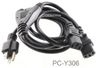 6ft AC US Standard NEMA 5-15P to 2x IEC-320 C-13 3-Prong Power Y-Splitter Cable