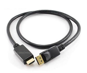 DisplayPort Male to HDMI Male 28AWG Adapter Cable