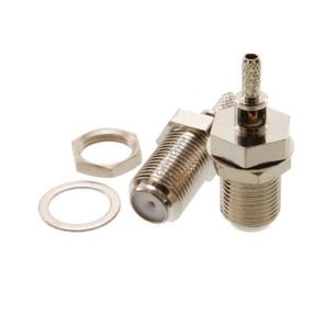 F Bulkhead Female Crimp Connector for RG316/RG174/LMR100