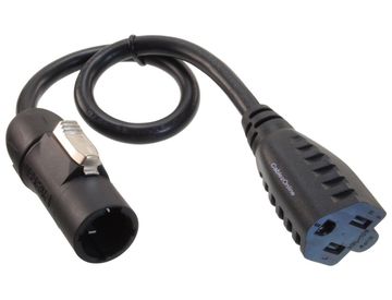 1ft. 16AWG Stage Lighting Fixture True1 Male to 3-Prong 5-15R Female Adapter