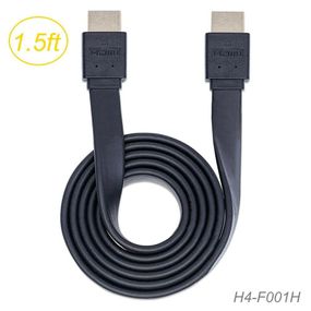 1.5ft Flat High-Speed HDMI 1.4 with Ethernet HEC, ARC, 3D, 4K, Gold-Plated Cable