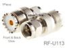 F-Type Male Plug to UHF PL259 Female Jack Adapter