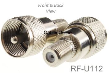 UHF Male Plug to F-Type Female Jack Adapter