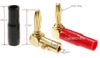 1-Pair Gold Plated Right-Angle Screw-Type Banana Plugs w/Plastic Boots
