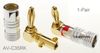 1-Pair Gold Plated Right-Angle Screw-Type Banana Plugs