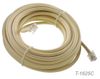 25ft 6C Round RJ12 6P6C 24AWG Solid Copper Telephone Cable