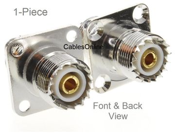 UHF SO239 Female to Female 4-Hole Panel Mount Coupler