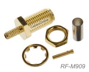 SMA Bulkhead female RF Connector for RG316/RG174/LMR100 Coax wire, RF-M909