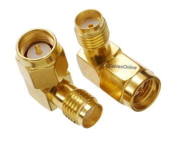 SMA Male to SMA Female 90-degree Right-Angle RF Adapter