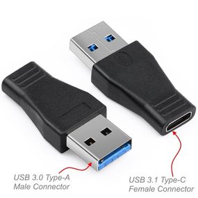 USB 3.1 Type-C Female to USB 3.0 Type-A Male OTG Adapters , Black