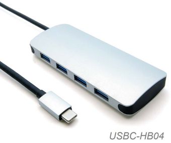 USB-3.1 Type-C Male to 4-Port USB-3.0 Type-A Female Hub