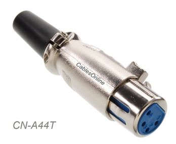 XLR 4-Pin Female Solder Type Silver Metal Connector