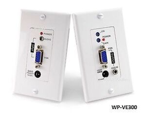 VGA/UXGA w/ Audio Wall Plate Kit, Extend up to 1000ft Over a Single CAT5e/6