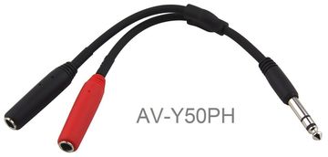 6-inch 1/4" Stereo Male to Dual 1/4" Mono Female (Left/Right) Y-Cable
