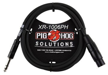 6ft 1/4" TRS Male to XLR 3-Pin Female Shielded Balanced PigHog Audio Cable