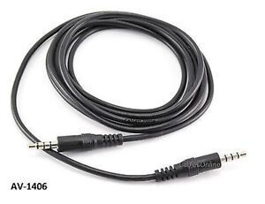 6ft 3.5mm (1/8") Stereo TRRS 4-Pole Male to Female Cable