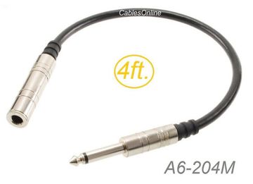 4ft Premium 1/4 inch 6.3mm TS Female to Male Mono Short Audio Extension Cable
