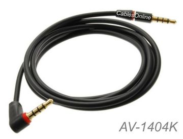 46-inch 3.5mm (1/8") 4 pole TRRS Right Angle Male to Male Cable