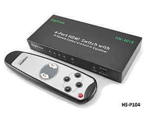 4-Port HDMI Switch Box w/ IR Remote Control and built-in Equalizer
