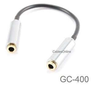 4in 3.5mm 4-Pole TRRS Female/Female Gender Changer Cable