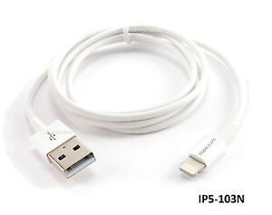 3ft White USB Charge/Sync iPhone 5 Lightning Cable, MFI Certified