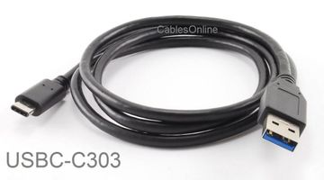 3ft USB-3.1 Type-C Male to USB-3.1 Standard-A 9-Pin Male Cable