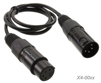 3ft XLR 4-Pin Female to XLR 4-Pin Male Shielded Extension Patch Cable