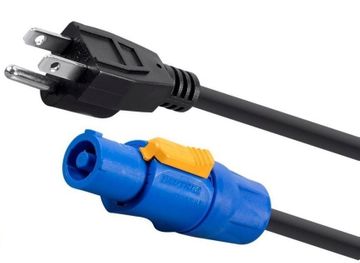 3-Prong NEMA 5-15P to Neutrik PowerCON 16AWG AC Power Cord