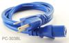 3-Conductor AC Power Cable, 18AWG, NEMA 5-15P to IEC C13, Blue