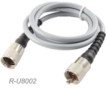 2ft RG8/U Mini (RG8X) Coax UHF PL-259 Male/Male Grey Coax Cable