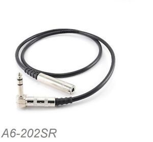 2ft Right-Angle 1/4" Stereo 6.3mm Male/Female Audio Extension Cable