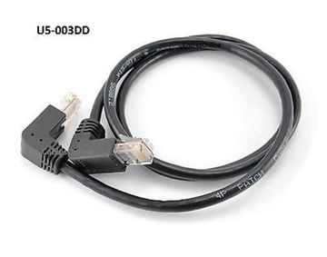 3ft CAT5e RJ45 90 Degree Down to Down UTP Ethernet LAN Cable