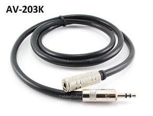 3ft Black High Quality 3.5mm Stereo Male/Female Audio Extension Cable