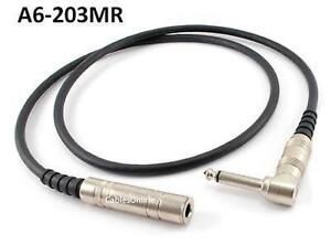 3ft Premium 1/4 inch 6.3mm Female to Right-Angle Male Extension Mono Audio Cable