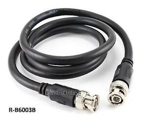 3ft RG6 BNC Male to Male 75 Ohm CATV Video, Antenna Cable