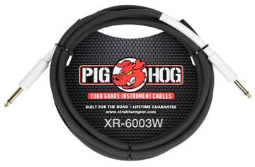 3ft Pig Hog 1/4" Mono Male/Male, 8mm/OD 14AWG Instrument Cable