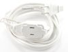 9ft 3-Outlet 2-Prong White Power Extension cable